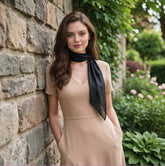 90x90 Seidentuch Uni Farbe Bandana Schwarz Weiß NB