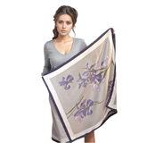 70x70 Silk Scarf Purple rose Classic summer business Style Silk Stole Foulard N605