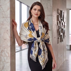 Kaschmirschal dünn 185x65 Damen Asian Style Beige B10