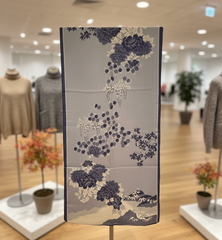 Kaschmirschal 185x65 Damen Asian Style blau B13