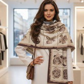 Kaschmirschal 185x65 Damen klassisch Stil beige B17