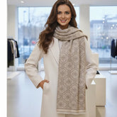 Kaschmirschal 185x65 Damen klassisch Stil beige B20