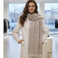 Kaschmirschal 185x65 Damen klassisch Stil beige B20
