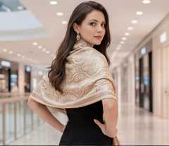 Kaschmirschal 185x65 Damen klassisch Stil beige B20