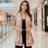Kaschmirschal 185x65 Damen Asiatischer Stil Rosa B29