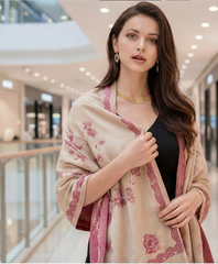 Kaschmirschal 185x65 Damen Asian Stil Rosa B29