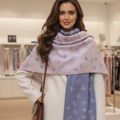 Kaschmirschal 185x65 Damen Lila Rosa Stil B30