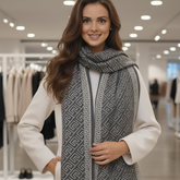 Kaschmirschal 185x65 Damen Grau Classic Style Beige B32