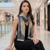 Kaschmirschal 185x65 Damen klassisch Blau B7