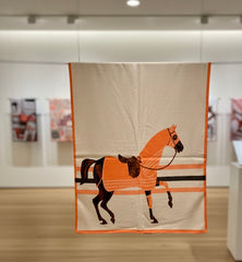 Kaschmirschal 185x65 Damen klassisch Orange Pferd B8