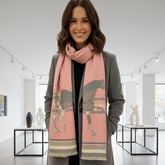 Kaschmirschal 185x65 Damen klassisch Rosa Pferd B8