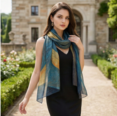 180x90 Seidenschal grün transparent klassisch Stola G21