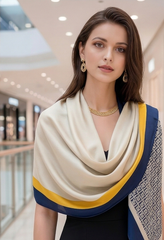 180x90 Halstuch Seide blau bunt klassisch Asian Stil G36