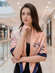 180x90 Seidenschal Rosa klassisch Asian Stil G39