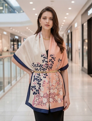 180x90 Seidenschal Rosa klassisch Asian Stil G39