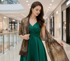 180x90 Seidenschal Leopard braun G5