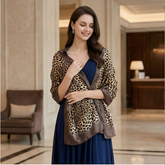 180x90 Seidenschal Leopard braun G5