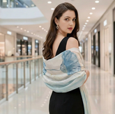 180x90 Seidenschal weiß Asian klassisch Stil G9