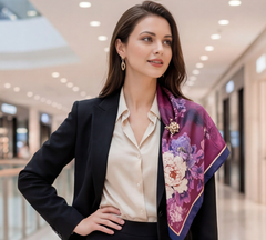 70x70 Seidentuch lila Asian Stil klassisch Stil H1