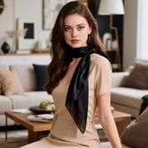 90x90 Seidentuch Uni Farbe Bandana Schwarz Weiß NB