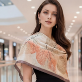 90x90 Seidentuch gold beige klassisch Stil K15