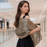 90x90 Seidentuch Leopard braun klassisch Stil K17