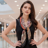 90x90 Seidentuch bunt Muster klassisch Stil K21