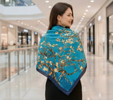 90x90 Seidentuch blau Van Gogh bunt Stil K4