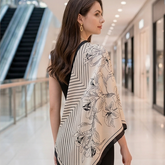 70x70 Bandana Seidentuch weiß schwarz klassisch Stil K44