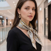 70x70 Bandana Seidentuch beige gold klassisch Stil K52