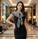 90x90 Seidentuch beige bunt Korean Stil K6