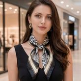 70x70 Bandana Seidentuch schwarz weiß klassisch Stil K62