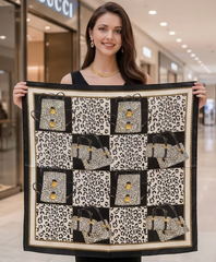 70x70 Bandana Seidentuch schwarz weiß klassisch Stil K62
