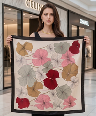 90x90 Bandana Seidentuch bunt Rosen klassisch Stil K63