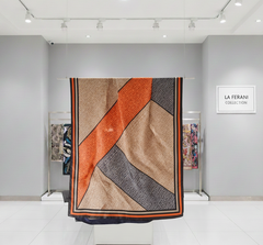 180x90 Seidenschal 180x90 orange beige N104