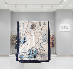 180x90 Seidenschal 180x90 orange beige N169