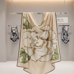 180x90 Seidenschal 180x90 Beige Asian Style N322