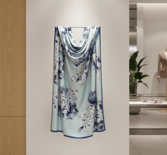 180x90 Seidenschal 180x90 blau weiss klassisch N334