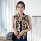 90x90 Seidentuch braun Leopard klassisch N65