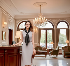 90x90 Seidentuch Uni Farbe Bandana Schwarz Weiß NB