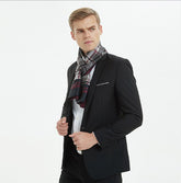 Men Scarf 160x30 black grey business style ZH4