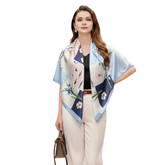 90x90 Seidentuch blau weiss klassisch N10