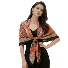 180x90 Seidenschal 180x90 orange beige N104