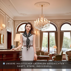 90x90 Seidentuch schwarz weiß Punkte N219