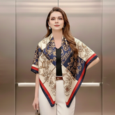 90x90 Seidentuch blau weiß rot N23