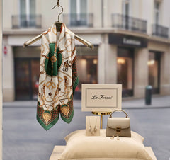 90x90 Seidentuch grün weiß klassisch N54