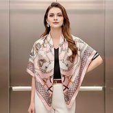 90x90 Seidentuch Rosa weiß klassisch N54