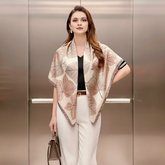 90x90 Seidentuch Beige Halstuch N59