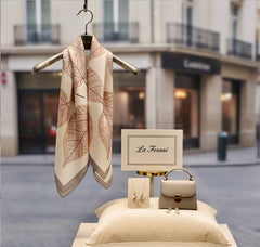 90x90 Seidentuch Beige Halstuch N59