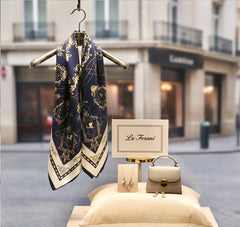 90x90 Seidentuch blau weiß klassisch N4